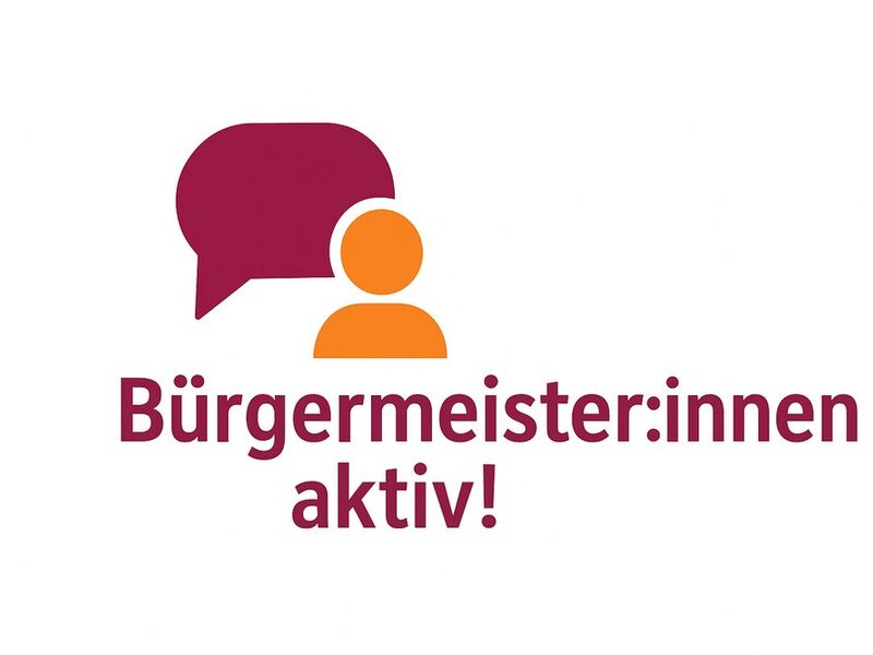 Logo Bürgermeister:innen aktiv mit Sprechblase und Personen-Icon