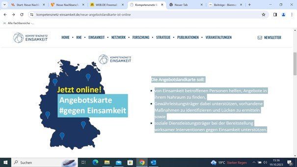 Karte mit dem Umriss Deutschlands